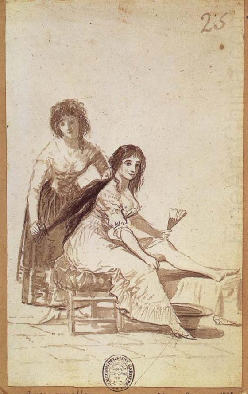 Maid combing a  Young Woman-s Hair, Francisco Goya
